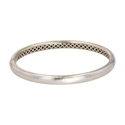 2.50 ct 14K White Gold Pave Diamond Hinged Bangle Bracelet