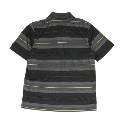 Gray Striped Short Sleeve Polo