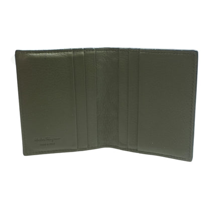 Embossed Leather Bifold in Green