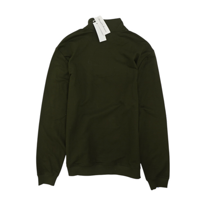 Green Solid 1/4 Zip Pullover