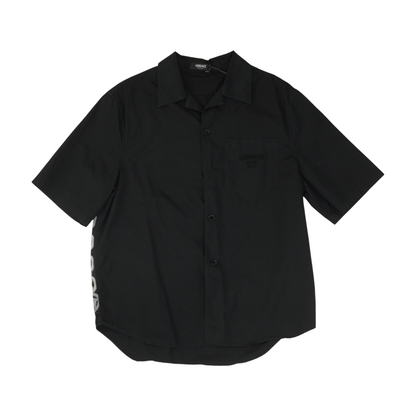 Black Graphic Short Sleeve Button Down