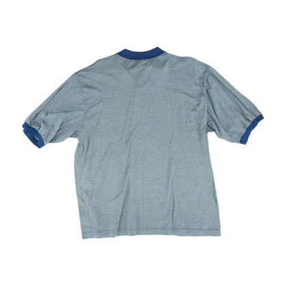 Blue Striped Short Sleeve Polo