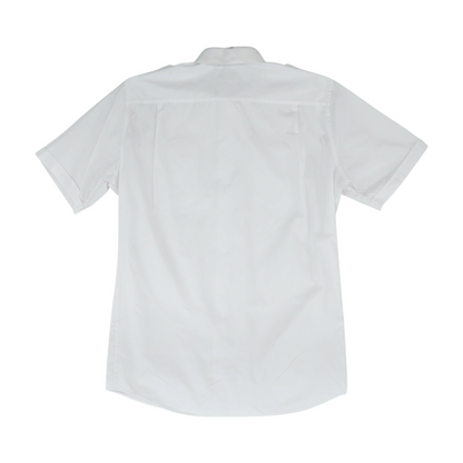 White Tall Solid Short Sleeve Button Down