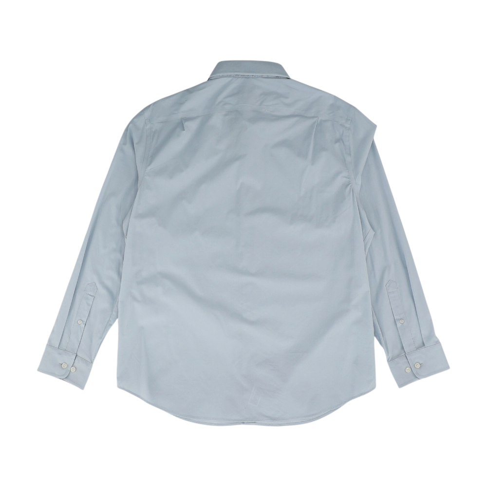 Gray Solid Long Sleeve Button Down