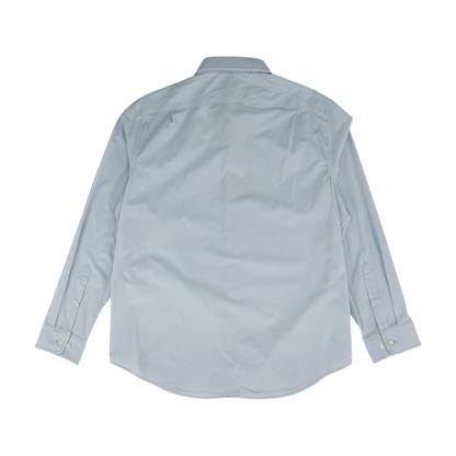 Gray Solid Long Sleeve Button Down