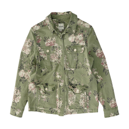 Green Floral Denim Jacket