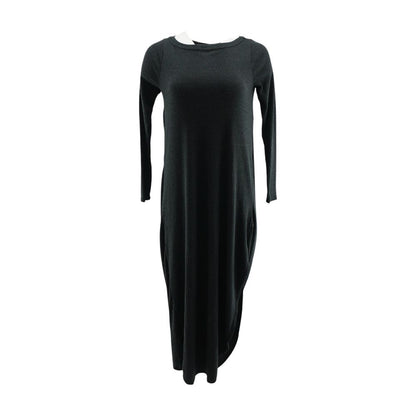 Charcoal Solid Midi Dress