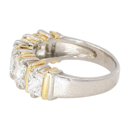 1.00 Ct Platinum Six Stone Radiant Cut Diamond/Lab Grown Diamond Band