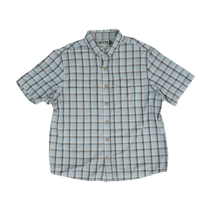 Blue Plaid Short Sleeve Button Down