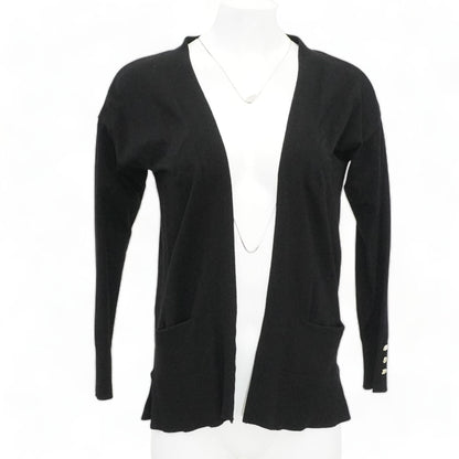Black Solid Cardigan Sweater