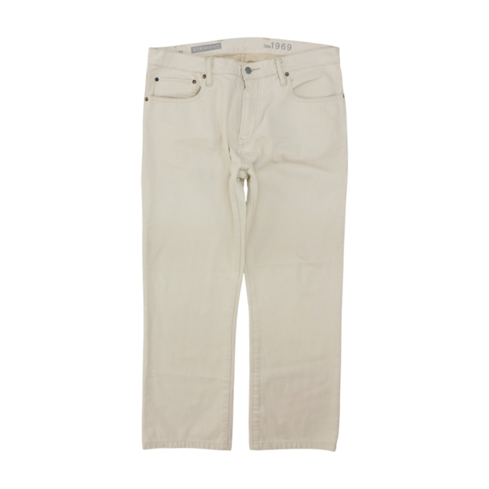 Beige Straight Jeans