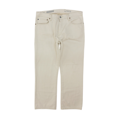 Beige Straight Jeans