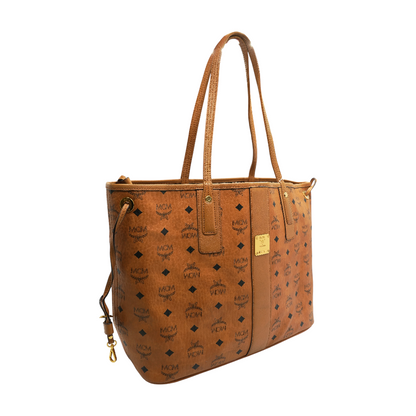 Cognac Reversible Liz Shopper in Visetos