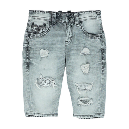 Gray Denim Shorts