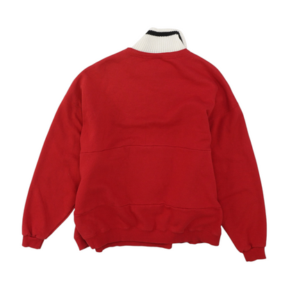 Vintage Red Solid Sweatshirt Pullover