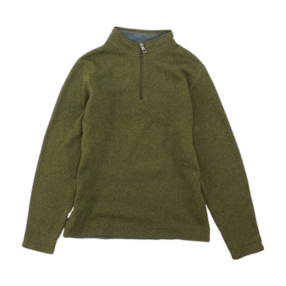 Green Solid 1/4 Zip Pullover