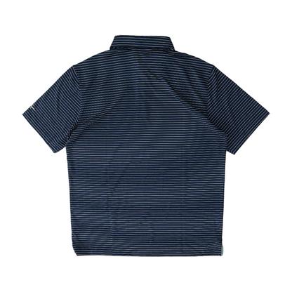 Navy Striped Short Sleeve Polo