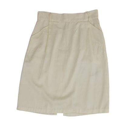 Ivory Solid Midi Skirt
