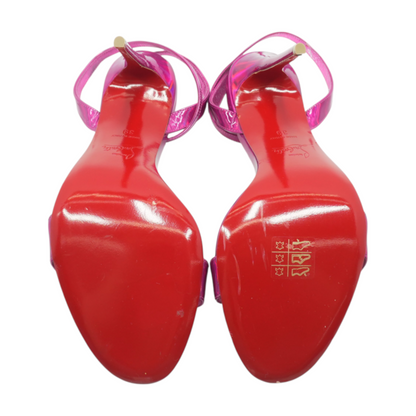 Miss Z 100 mm Strappy Sandal in Laminated Pink Leather