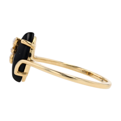 10K Yellow Gold Onyx Fashion Ring
