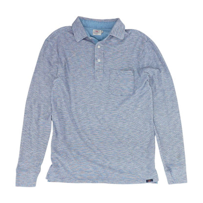 Blue Striped Long Sleeve Polo