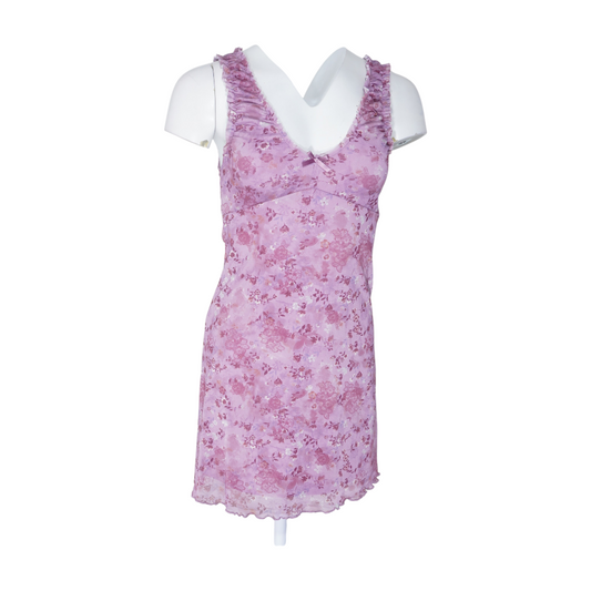 Purple Floral Mini Dress