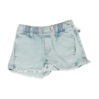 Blue Solid Denim Shorts