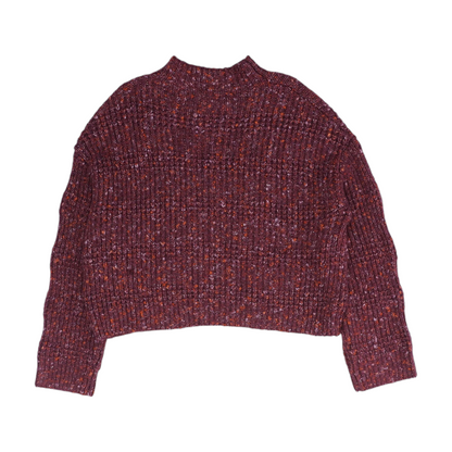 Maroon Abstract Pullover Sweater
