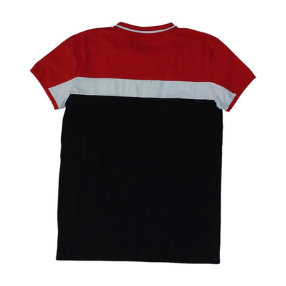 Black Color Block V Neck T-Shirt