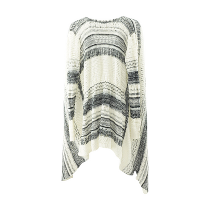 White Striped Cardigan Sweater