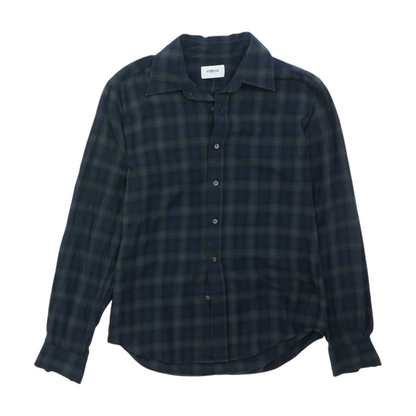Navy Plaid Flannel Button Down