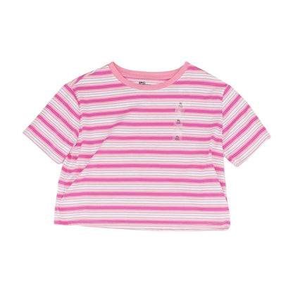 Pink Striped Crewneck T-Shirt