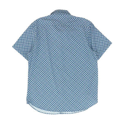 Blue Print Short Sleeve Button Down