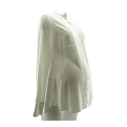 White Maternity Button Down