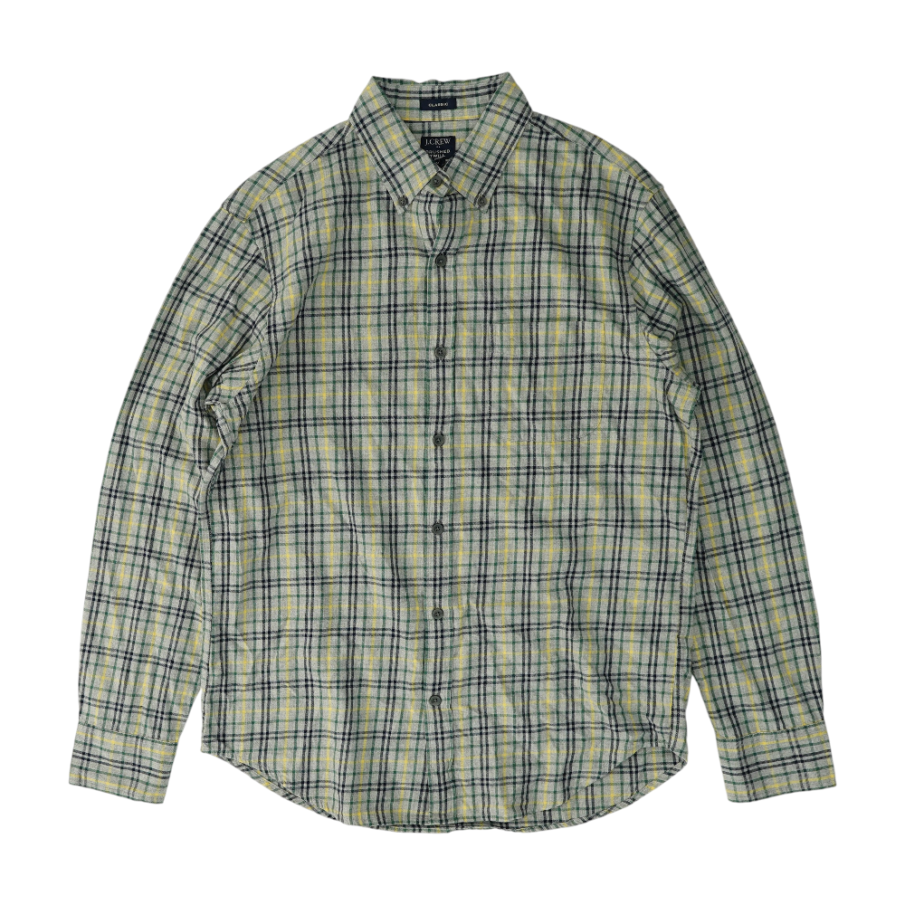 Gray Plaid Flannel Button Down