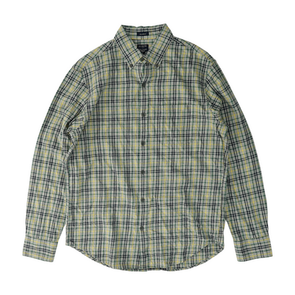 Gray Plaid Flannel Button Down