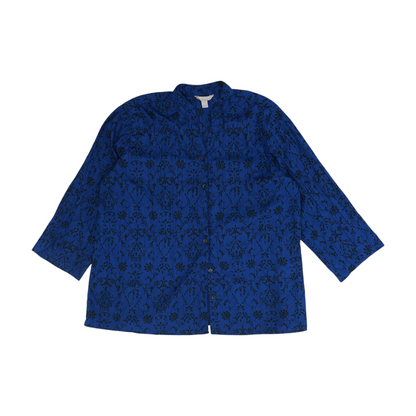 Blue Plus Floral Button Down