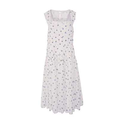 White Floral Midi Dress