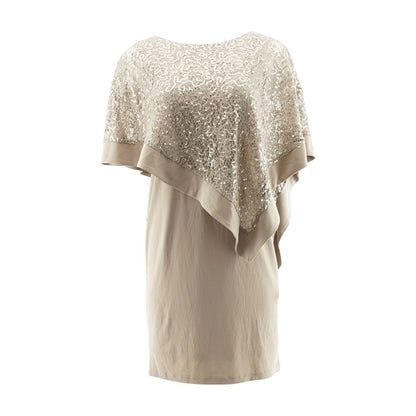 Tan Solid Midi Dress