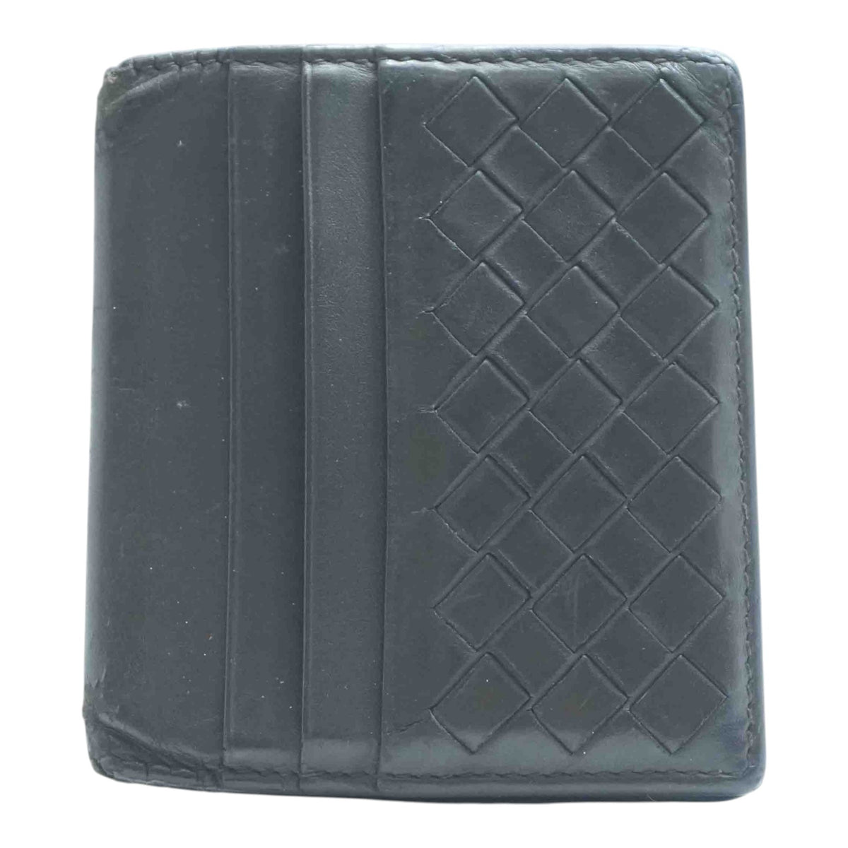 Brown Intrecciato Leather Bifold Card Holder