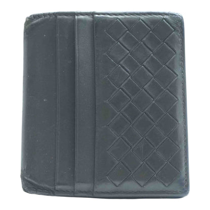 Brown Intrecciato Leather Bifold Card Holder