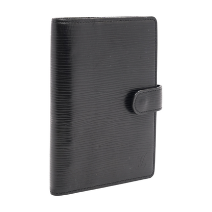Black Epi Leather Small Ring Agenda Cover