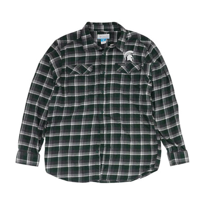 Green Michigan State Spartans Plaid Long Sleeve Button Down