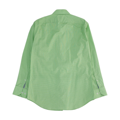 Green Solid Long Sleeve Button Down