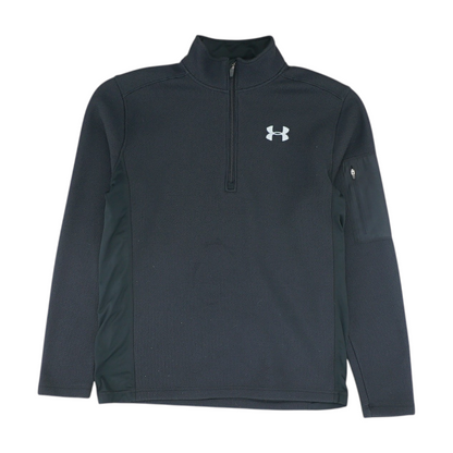 Black Solid 1/4 Zip Pullover
