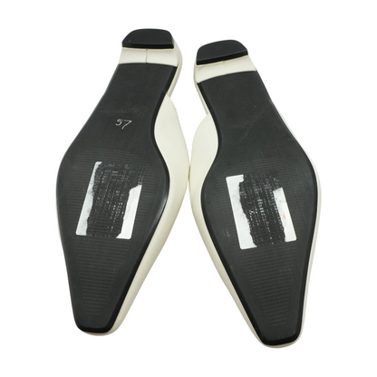 White Slip-On Flats