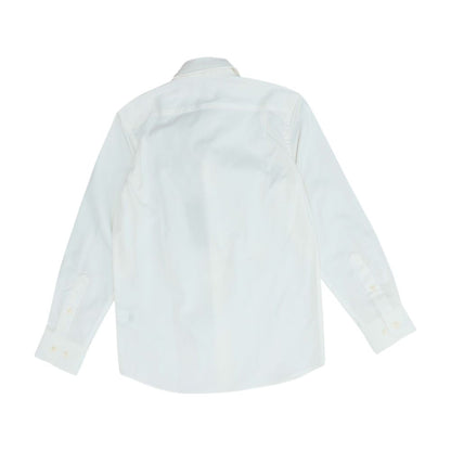 White Solid Long Sleeve Button Down
