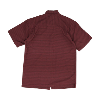 Maroon Check Short Sleeve Button Down