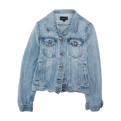 Blue Solid Denim Jacket