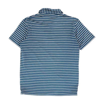 Navy Striped Short Sleeve Polo